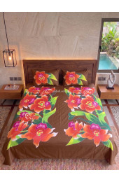 Hand Painted Rayon Bedsheet Set King Size